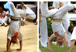 Capoeira movements performed by Estagi&aacute;ria Justyna