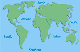 Map of the World with highlighted Senegal - courtesy of www.worldatlas.com